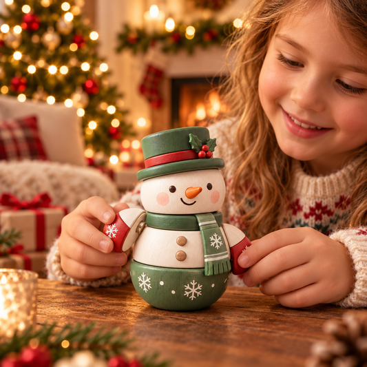 Cute Christmas Snowman Figurine – Festive Tabletop Decoration & Holiday Gift
