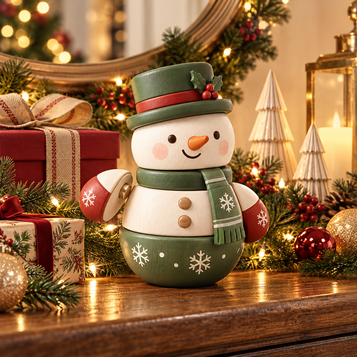 Cute Christmas Snowman Figurine ā Festive Tabletop Decoration & Holiday Gift