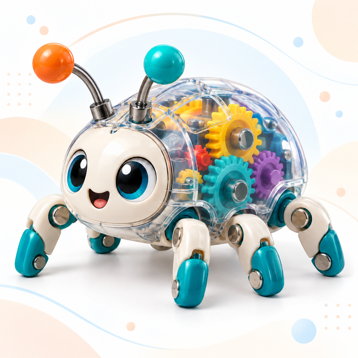 Interactive Gear Bug Toy โ Cute Transparent Mechanical Insect Toy for Kids