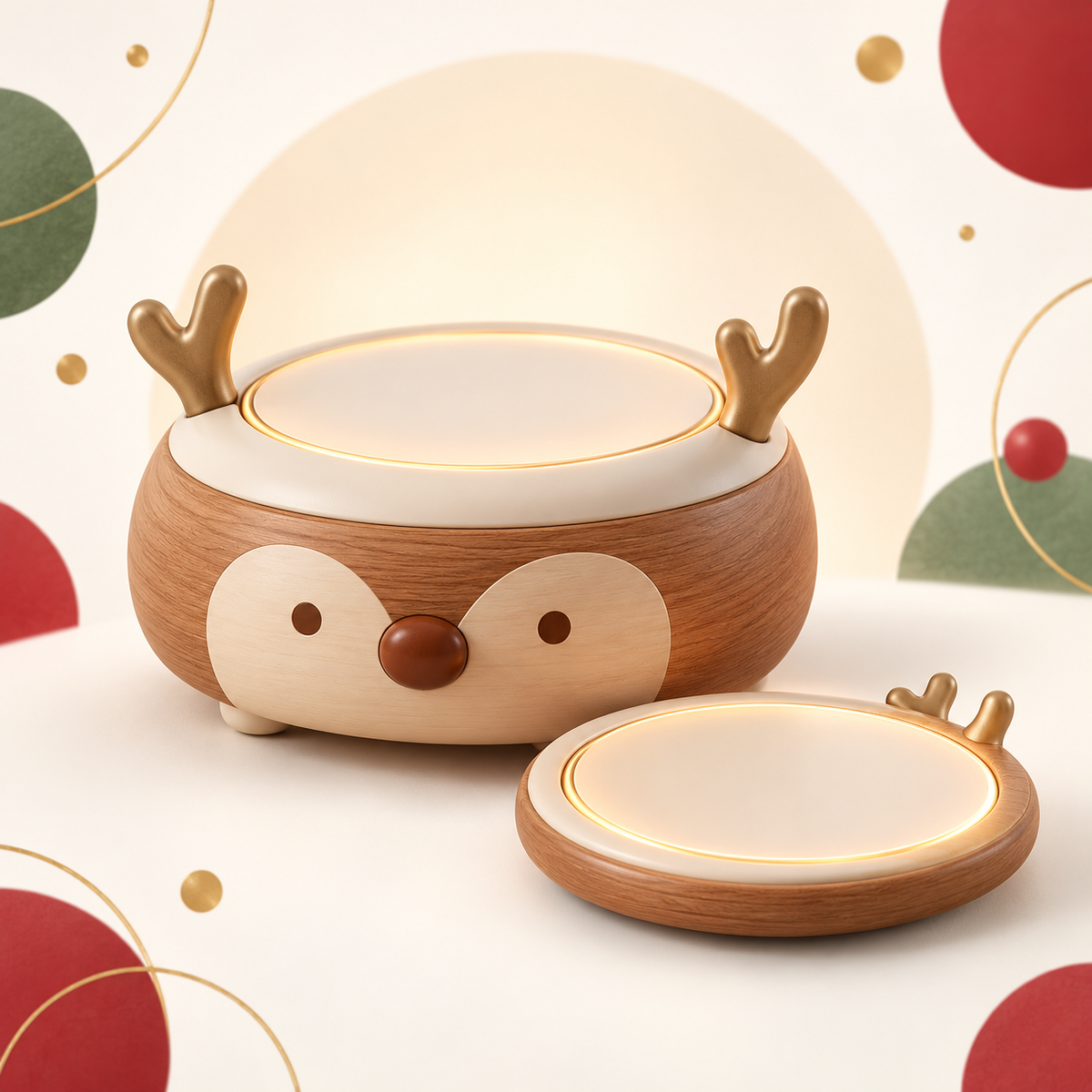 Christmas Reindeer Mug Warmer & Coaster Set ā Cozy Holiday Coffee Gift