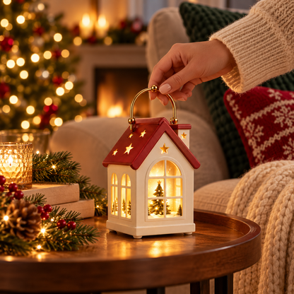 Christmas House Lantern – Warm Glowing Holiday Decoration & Cozy Christmas Gift