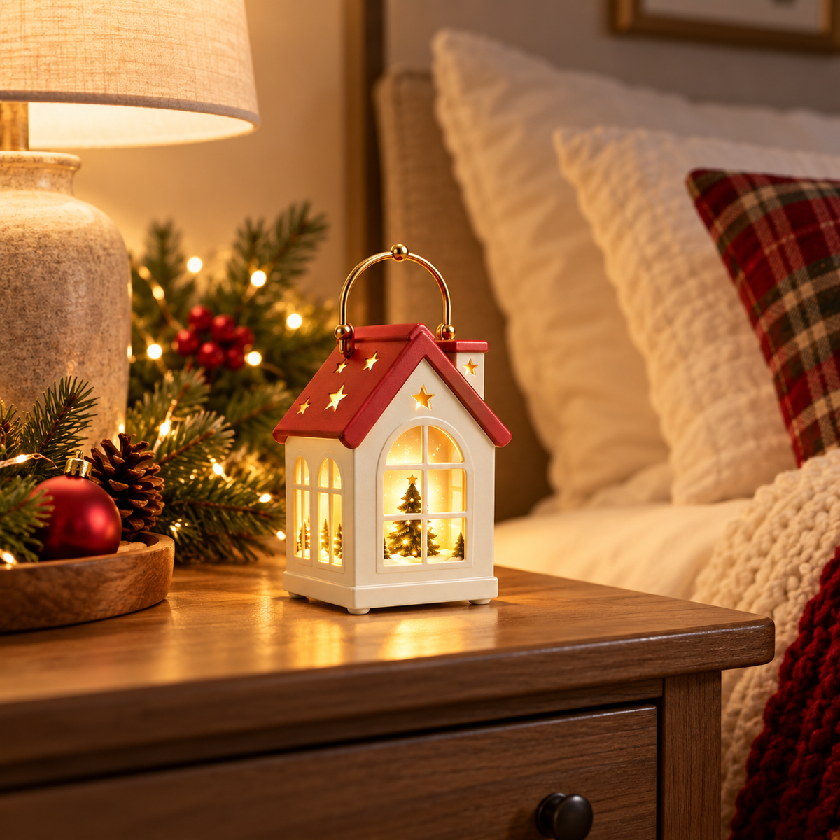 Christmas House Lantern – Warm Glowing Holiday Decoration & Cozy Christmas Gift