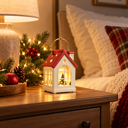 Christmas House Lantern – Warm Glowing Holiday Decoration & Cozy Christmas Gift