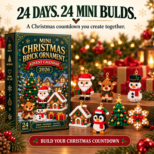 🎄🧱 Build & Hang Christmas Countdown – 24 Mini Holiday Brick Ornaments