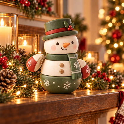 Cute Christmas Snowman Figurine – Festive Tabletop Decoration & Holiday Gift