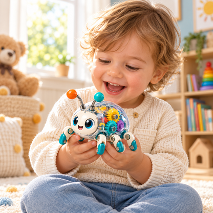 Interactive Gear Bug Toy – Cute Transparent Mechanical Insect Toy for Kids