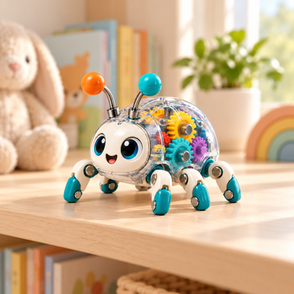 Interactive Gear Bug Toy – Cute Transparent Mechanical Insect Toy for Kids