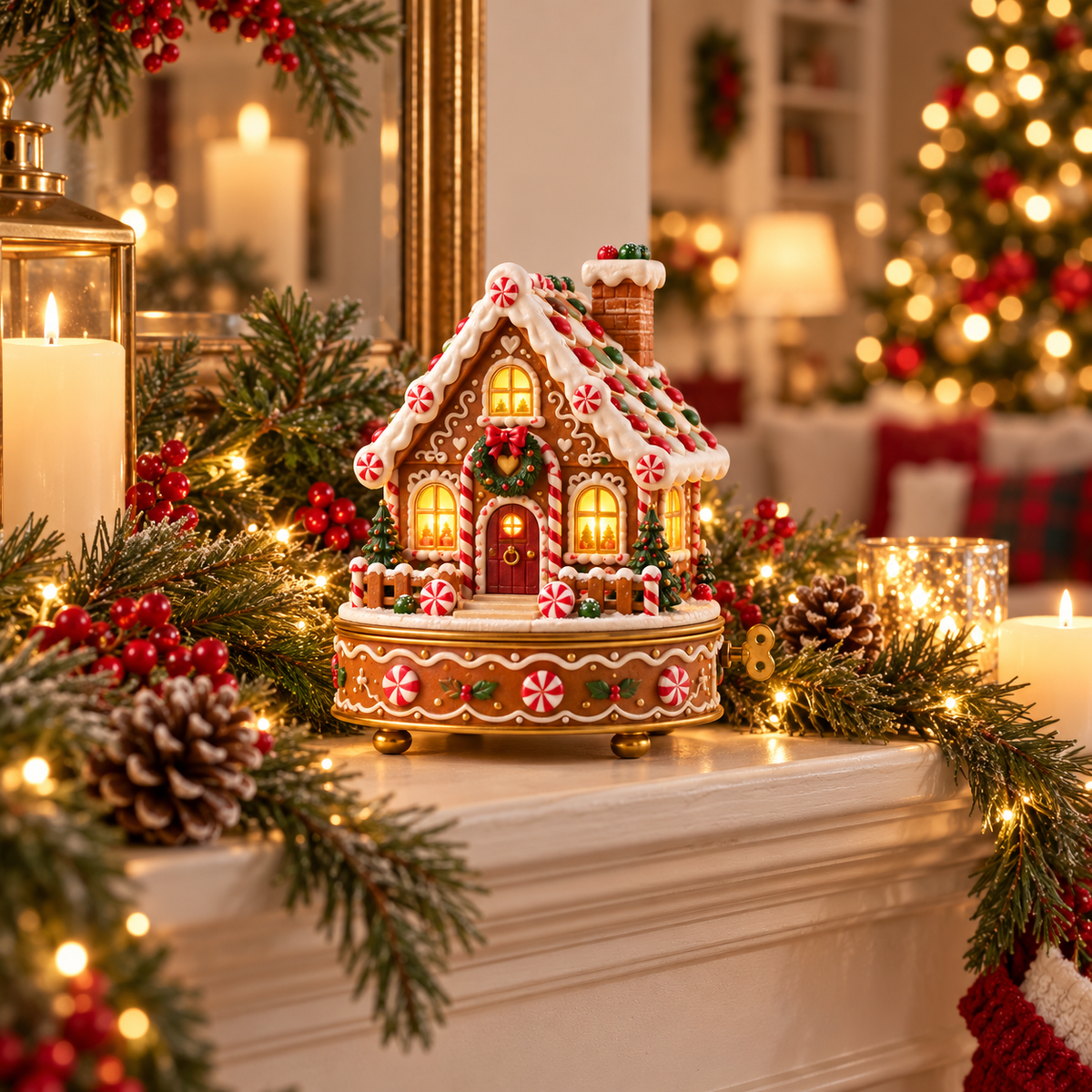 Light-Up Christmas Gingerbread House – Cozy Holiday Tabletop Decoration & Gift