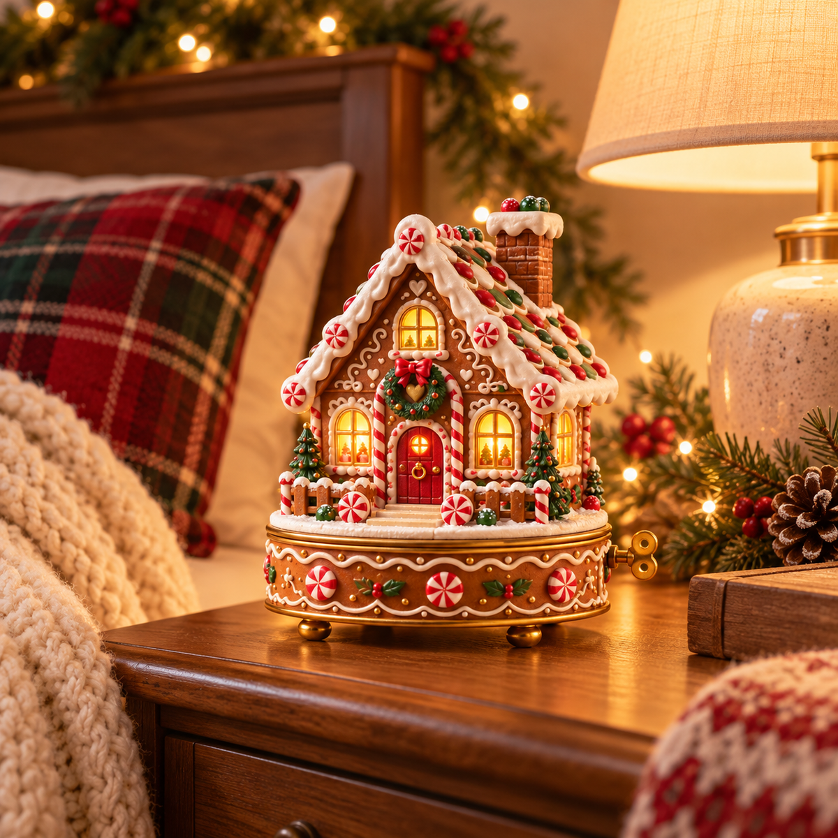 Light-Up Christmas Gingerbread House – Cozy Holiday Tabletop Decoration & Gift