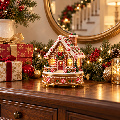 Light-Up Christmas Gingerbread House – Cozy Holiday Tabletop Decoration & Gift