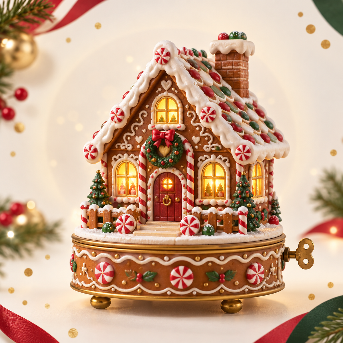 Light-Up Christmas Gingerbread House – Cozy Holiday Tabletop Decoration & Gift