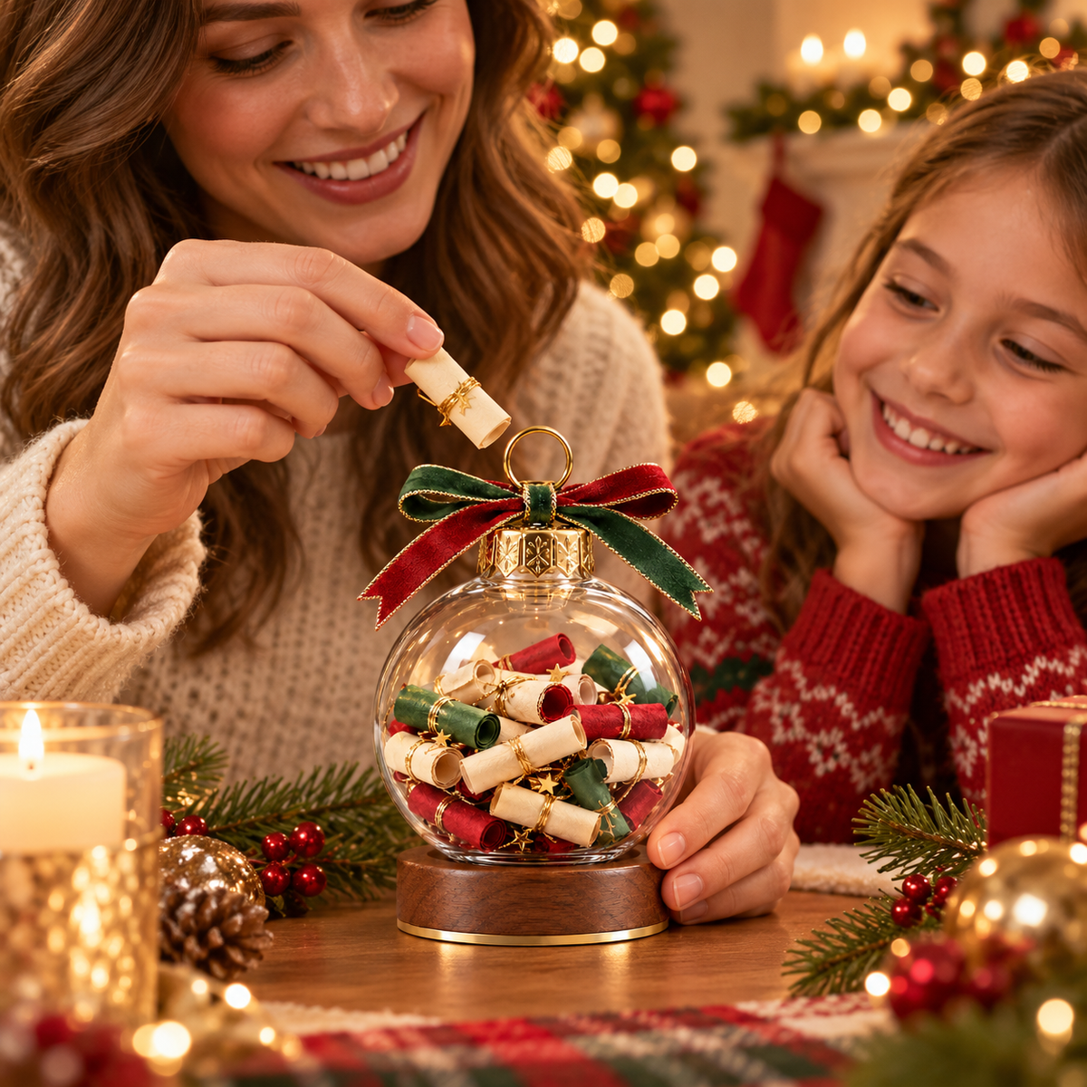 Christmas Wish Scroll Ornament – Meaningful Holiday Keepsake & Family Gift
