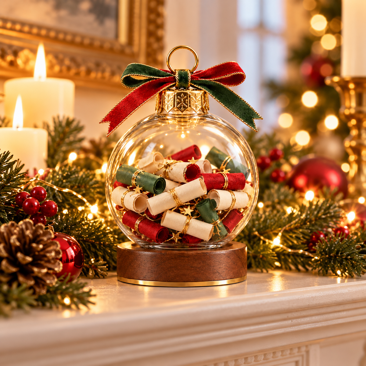 Christmas Wish Scroll Ornament – Meaningful Holiday Keepsake & Family Gift