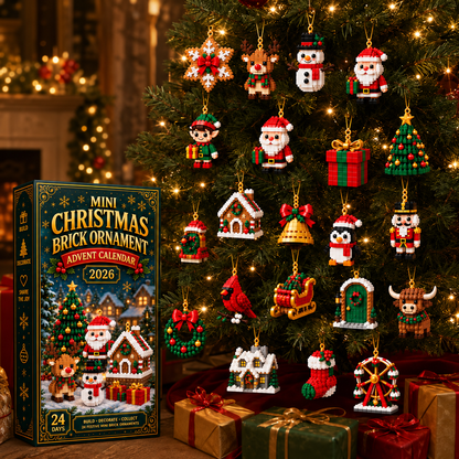 🎄🧱 Build & Hang Christmas Countdown – 24 Mini Holiday Brick Ornaments