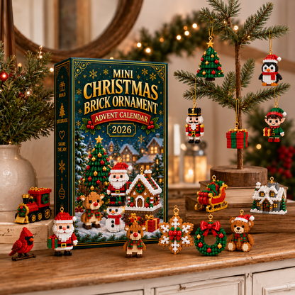 🎄🧱 Build & Hang Christmas Countdown – 24 Mini Holiday Brick Ornaments