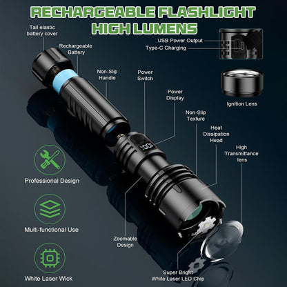 Billhol® Super Bright Ultimate Tactical Survival Flashlight · 2M+ SOLD · 80X Brighter ·120H Runtime · Military COB LED Tech