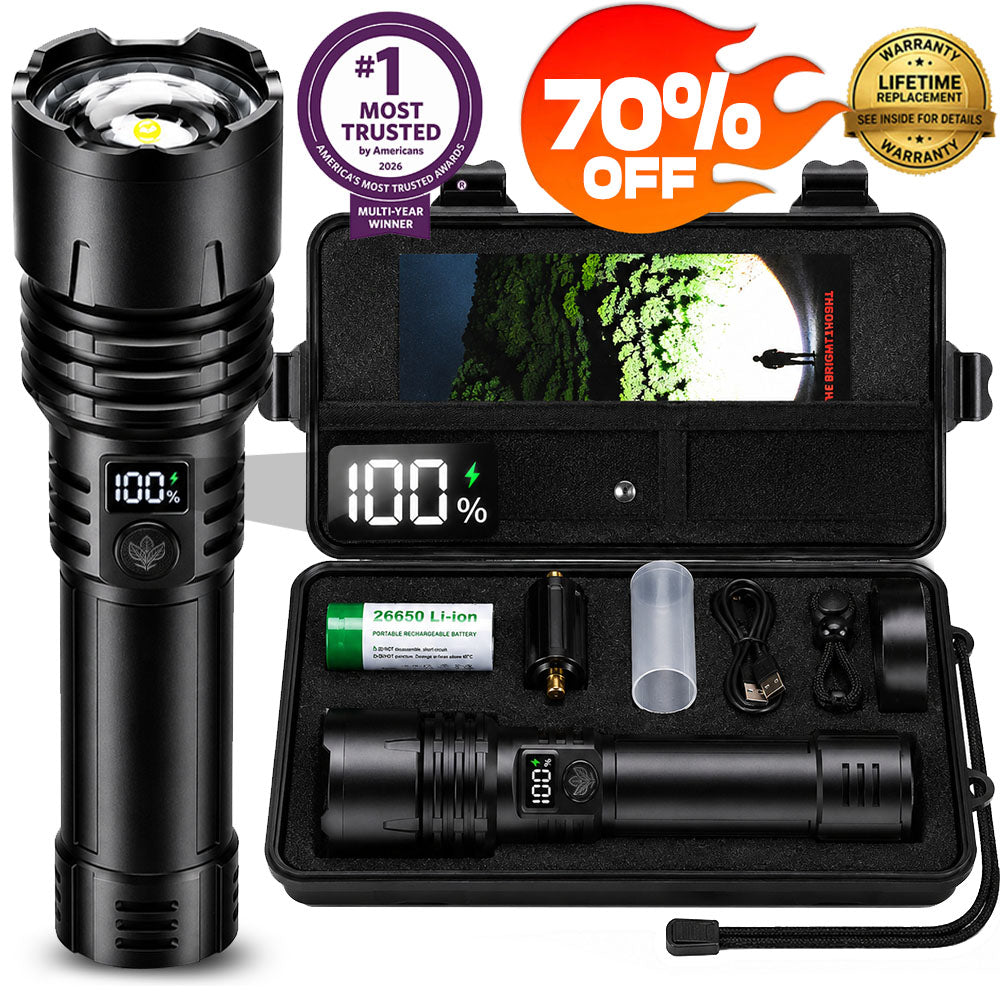 Billhol® Super Bright Ultimate Tactical Survival Flashlight · 2M+ SOLD · 80X Brighter ·120H Runtime · Military COB LED Tech